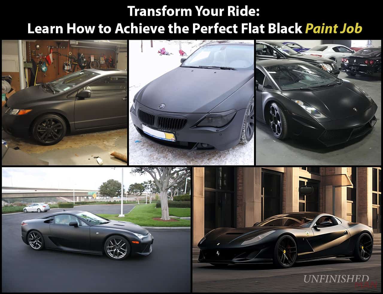 Matte black car paint