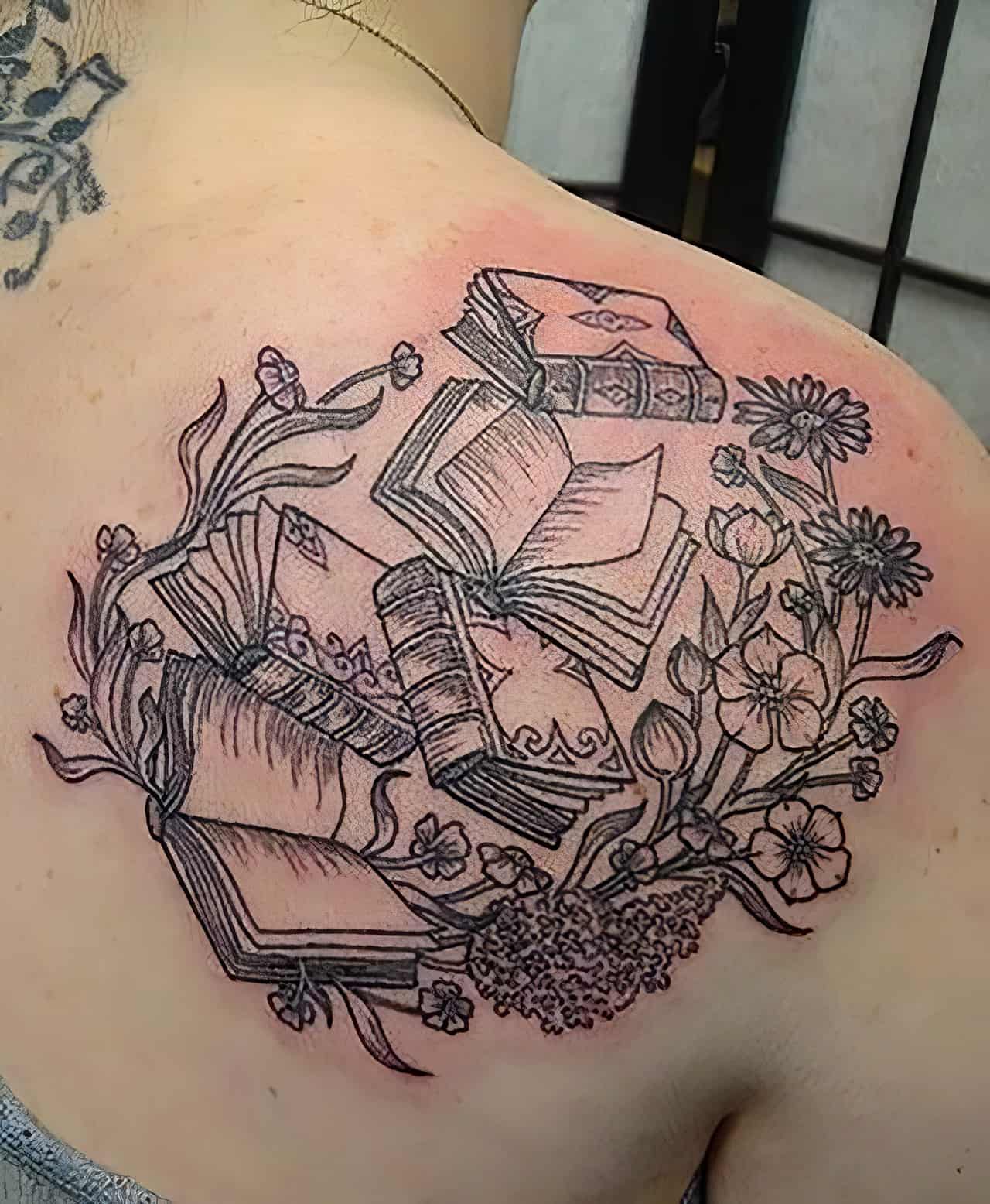 Tattoo uploaded by James Brooker • Floral book tattoo! • Tattoodo