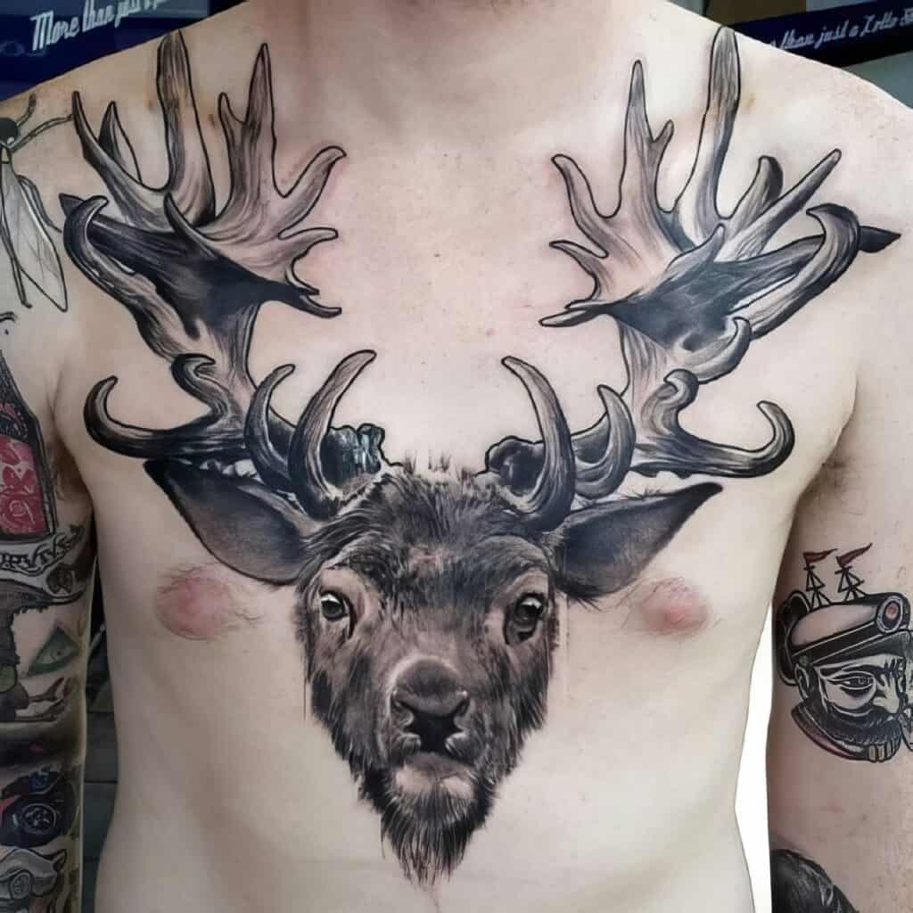 Abstract Deer Lettering tattoo by Jan Mràz - Best Tattoo Ideas Gallery