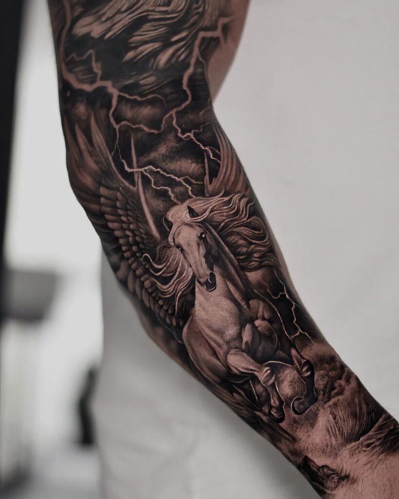 Jean.Azour.tattoos - #zahle #lebanon #pegasus #horse #wings #legtattoo # tattoos #tattooing #contemporaryart #tattooer #bodyart #tatted #inkaddict  #tattooartist #tattoo #designer | Facebook