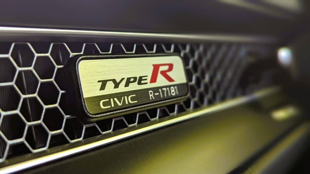 2024 Honda Civic Type R numbered plaque