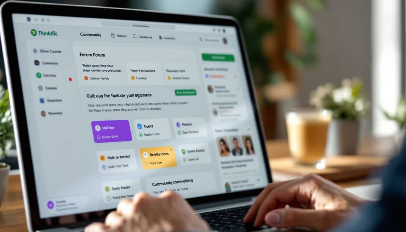 An online course forum platform with interactive quizzes and gamified elements.