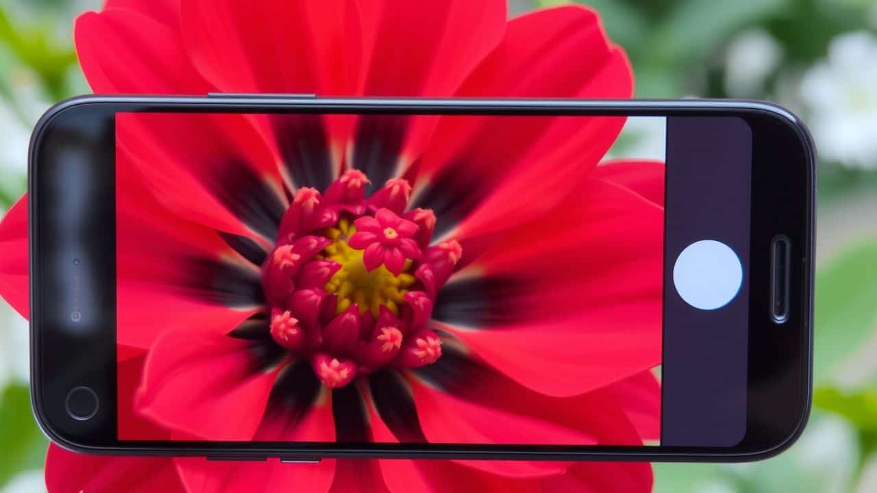 A close-up photo of a vibrant flower in natural lighting.