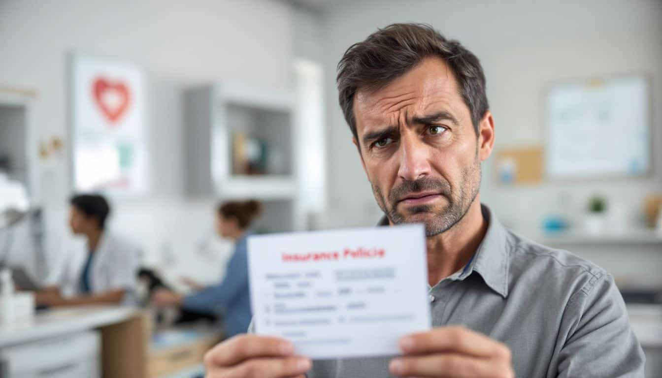 Un propriétaire d'animal concerné détenant une carte d'assurance dans une clinique vétérinaire.