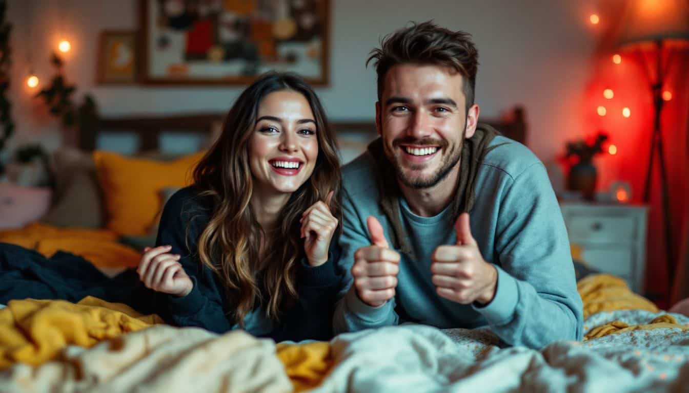 Lilly and her partner share playful content for their OnlyFans account.