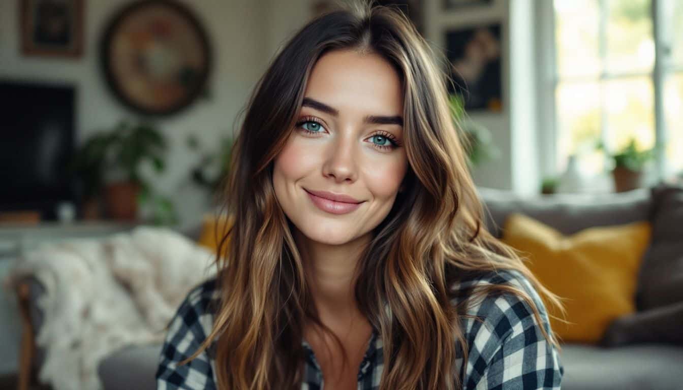 Sasha Bull creates content at home with a cozy, relaxed vibe.
